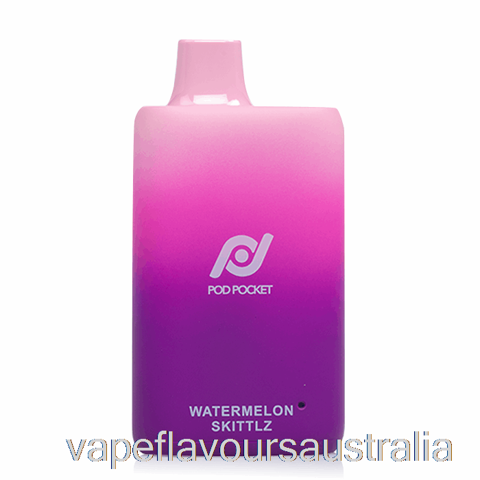 Vape Nicotine Australia Pod Pocket 7500 0% Zero Nicotine Disposable Watermelon Skittlz